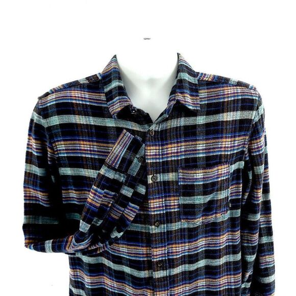 Vans Black Multi-Collared Plaid Flannel Small‎ Collared Dress Shirt - Picture 1 of 12